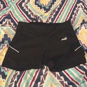 Avia athletic shorts. US size XS. Black & white. Medium wear, good condition.